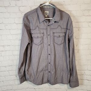 Men's Moon Shine longsleeve pearl snapped button-down shirt, size XL